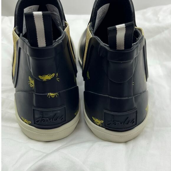 Joules Women’s Size 10 Black Yellow Rain Booties Bumble Bee Print Waterproof - Picture 3 of 9